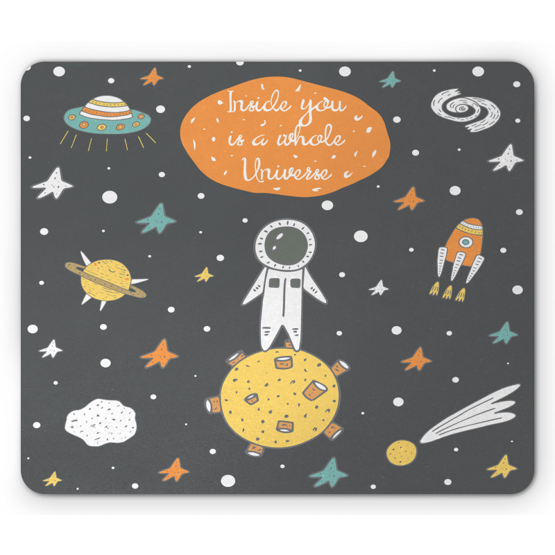 Doodle Astronaut Mouse Pad