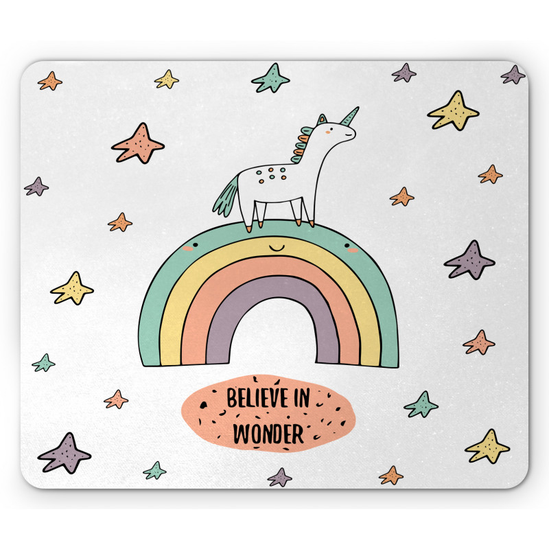 Rainbow Colorful Stars Mouse Pad