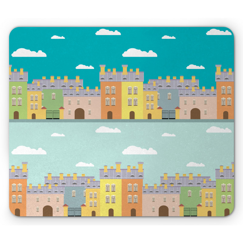 Colorful Cartoon Town Mouse Pad