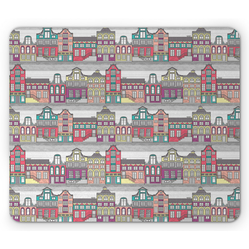 Amsterdam Sketch Houses Mouse Pad