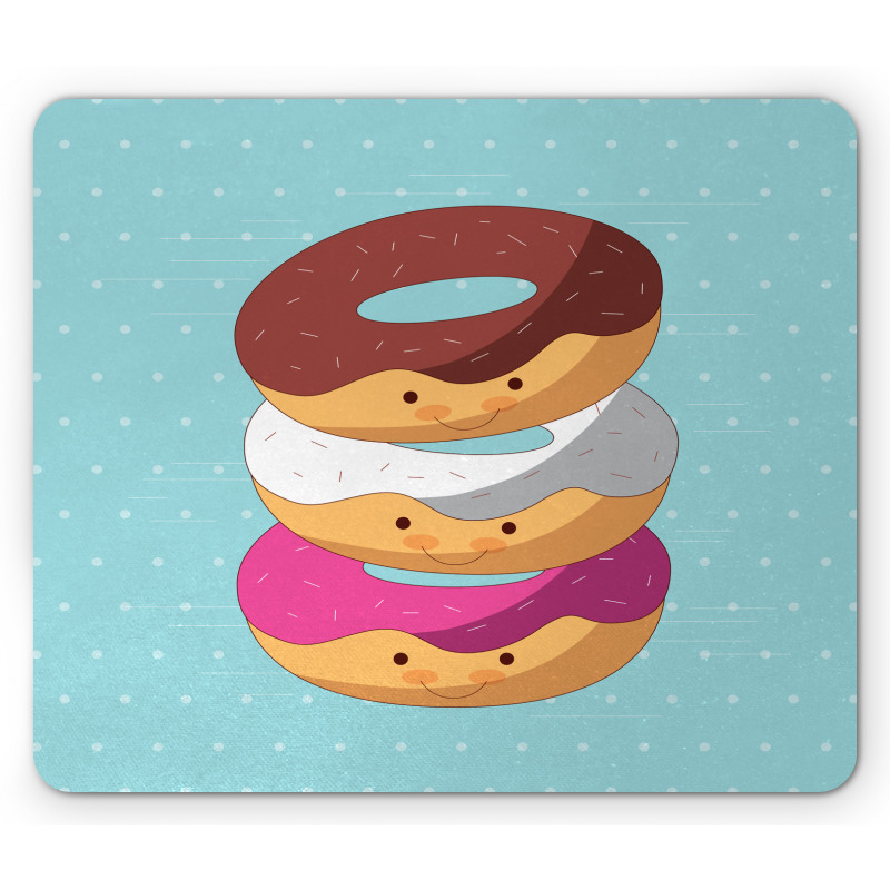 Kawaii Cartoon Donuts Mouse Pad