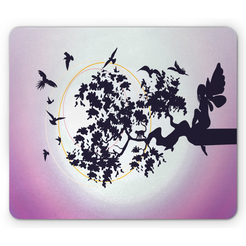 Fantasy Fairy Tree Birds Mouse Pad