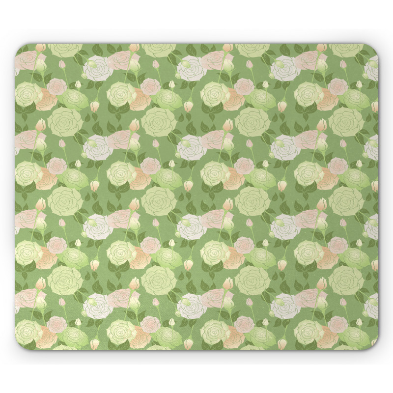 Pastel Abstract Blossoms Mouse Pad