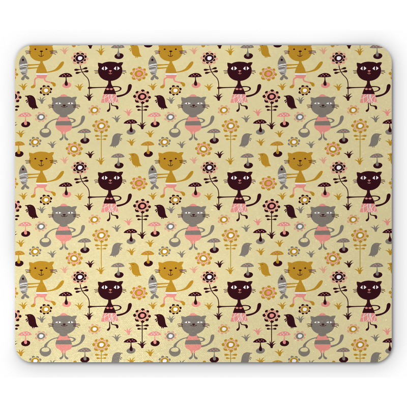 Feline Animals in Forest Mouse Pad