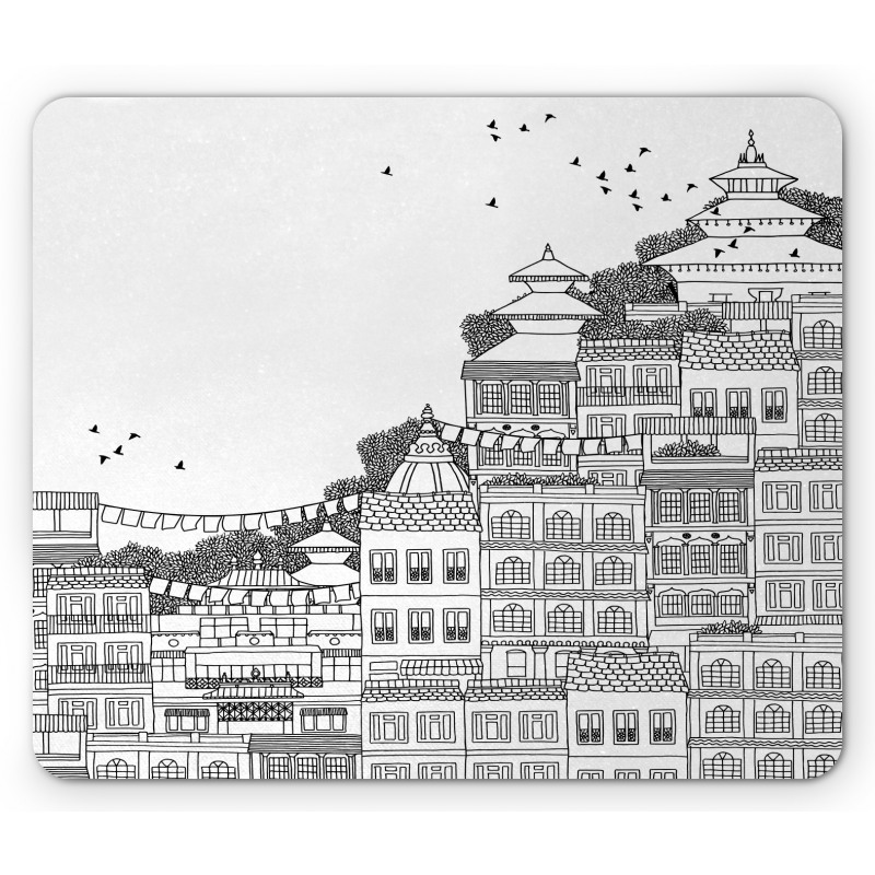 Doodle Style Kathmandu Mouse Pad