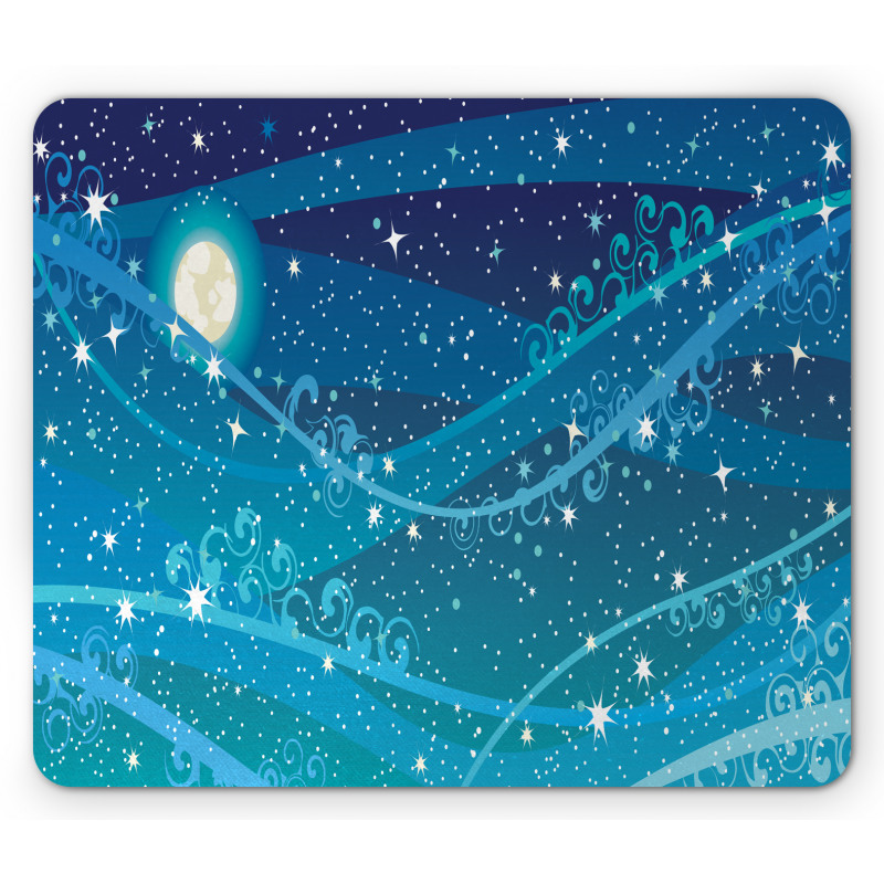 Full Moon Open Sky Mouse Pad