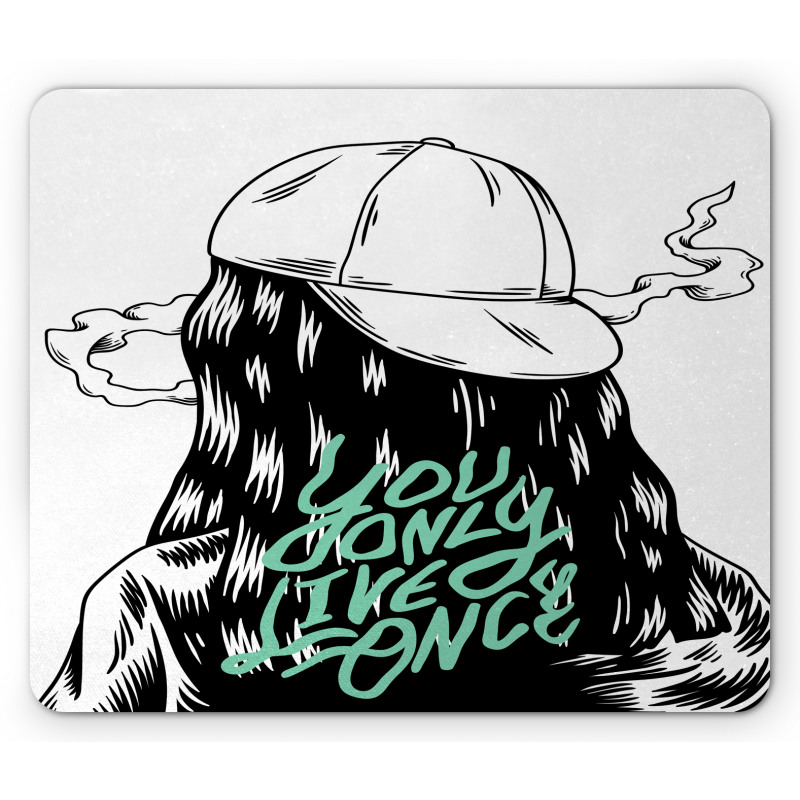 Girl with a Backwards Hat Mouse Pad