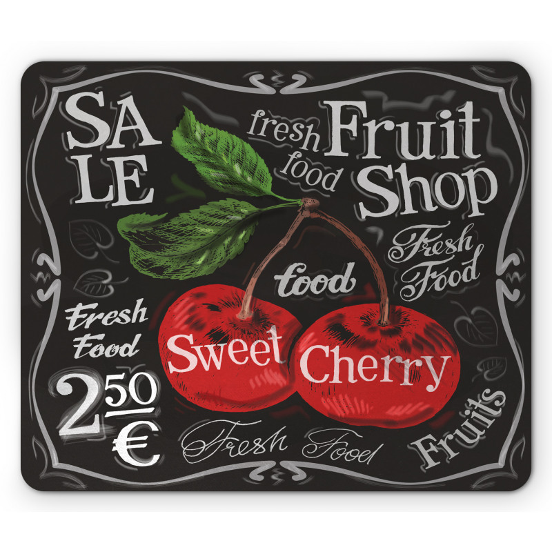 Sketch Style Ripe Cherry Mouse Pad