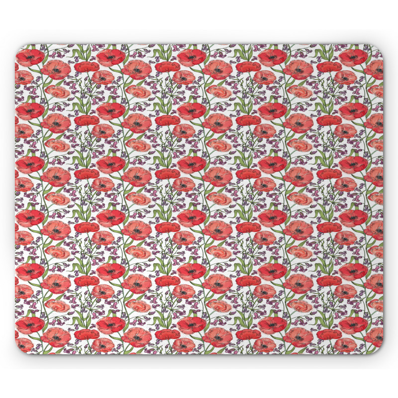 Poppy Blossoms Garden Mouse Pad