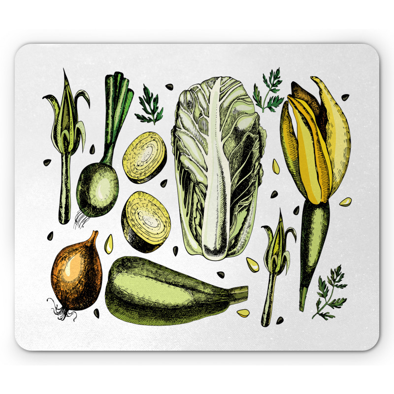 Vegan Diet Theme Mouse Pad