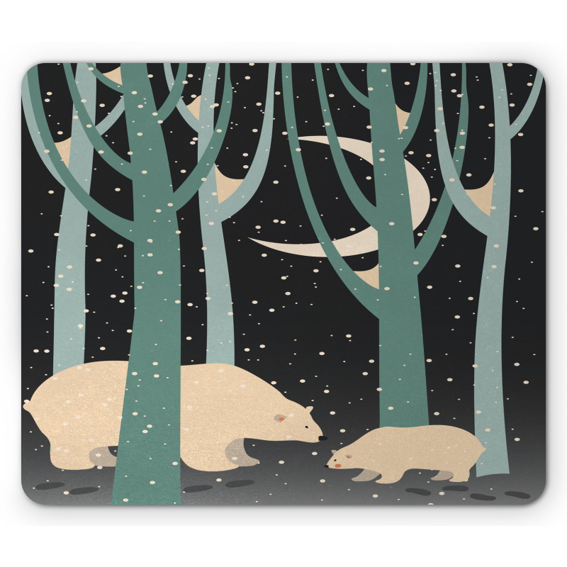 Polar Bear and Cub Mouse Pad