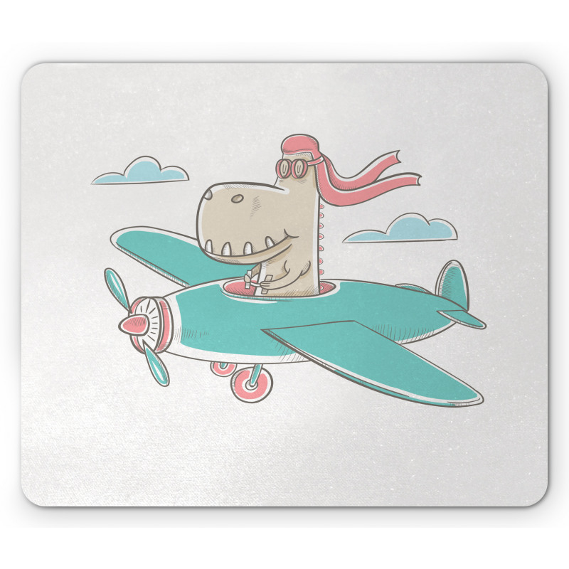 Dinosaur in Plane Mouse Pad