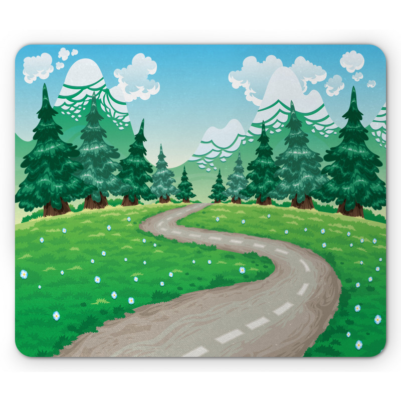 Pathway Among Pine Trees Mouse Pad