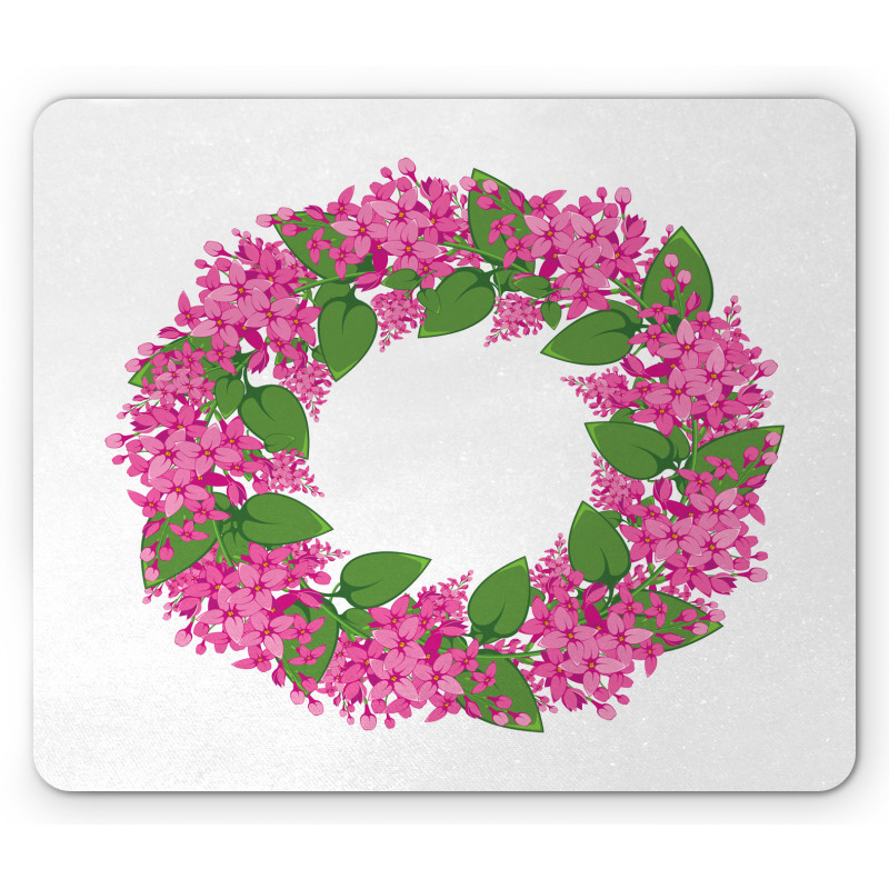 Pink Blossoms Wreath Mouse Pad