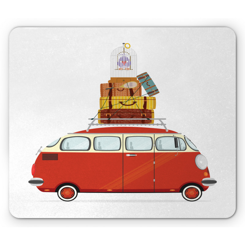 Cartoon Retro Minivan Mouse Pad