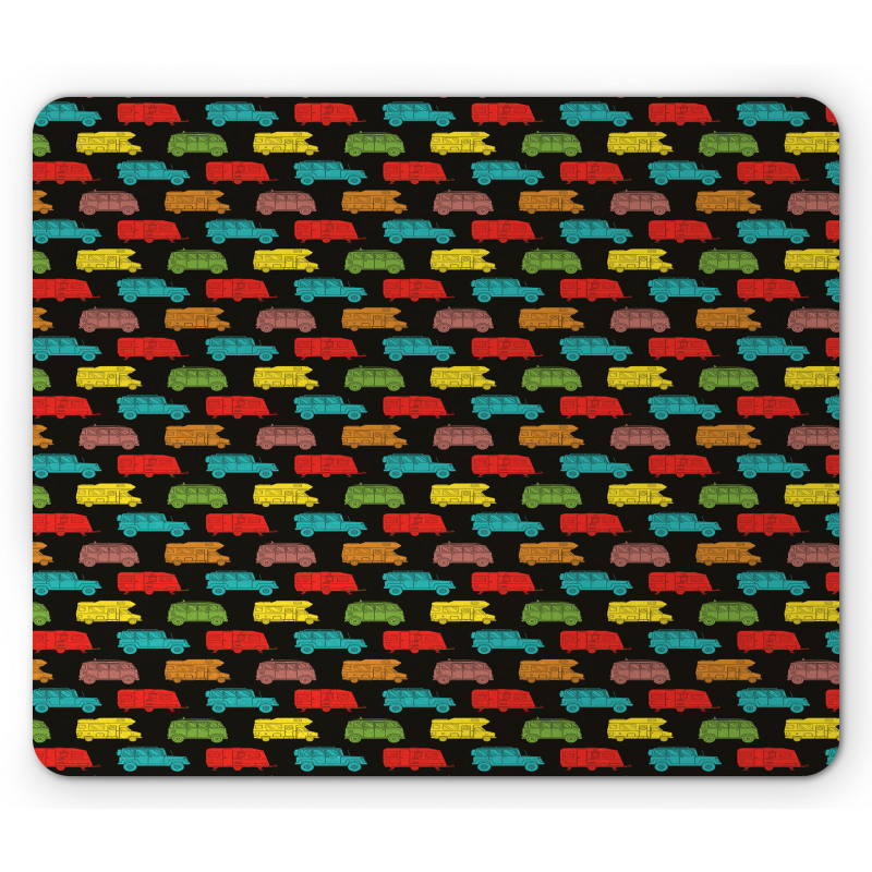 Colorful Van Bus Trailer Mouse Pad