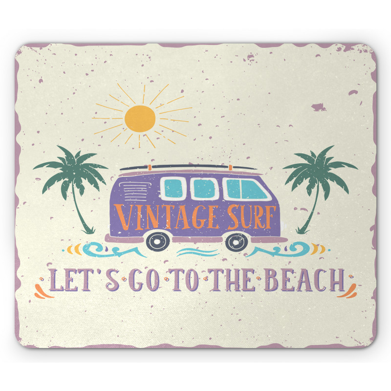 Grunge Beach Words Mouse Pad