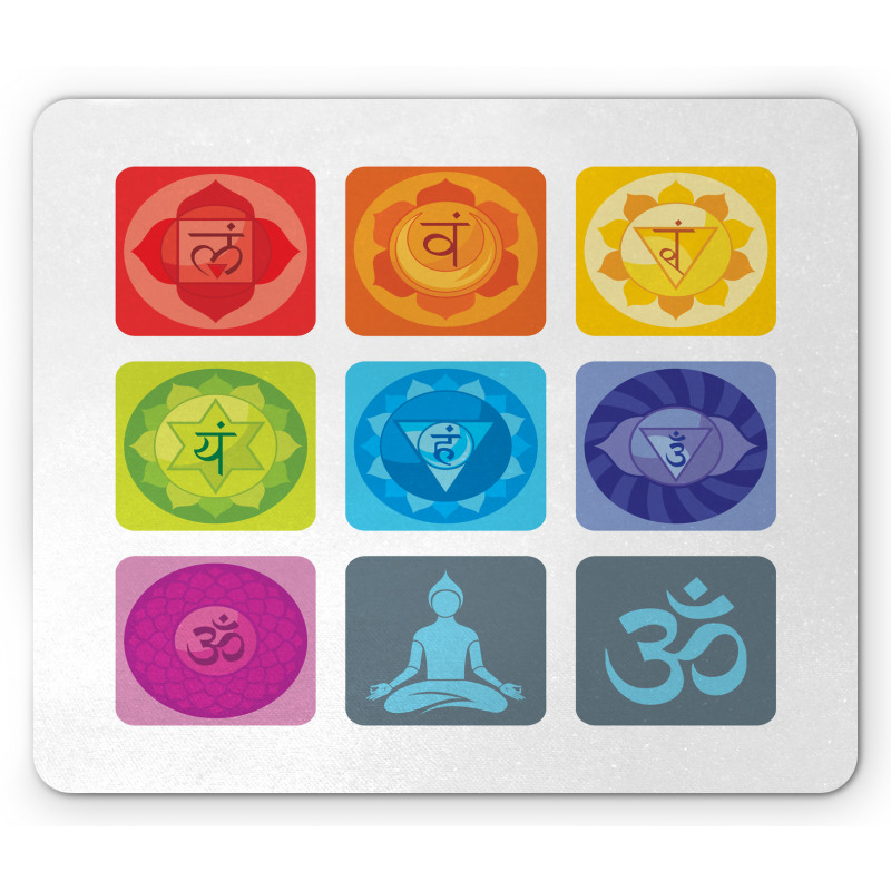 Round Edges Figures Yoga Mouse Pad