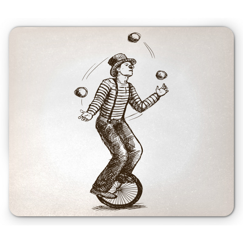 Juggler Clown on Wheel Mouse Pad