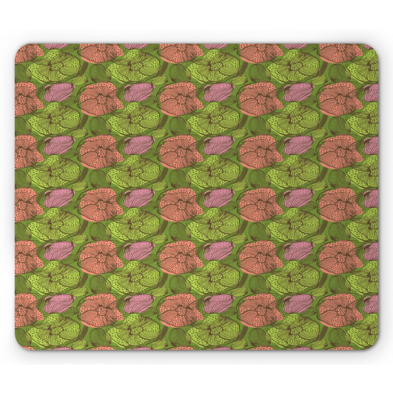 Vintage Floral Grunge Mouse Pad