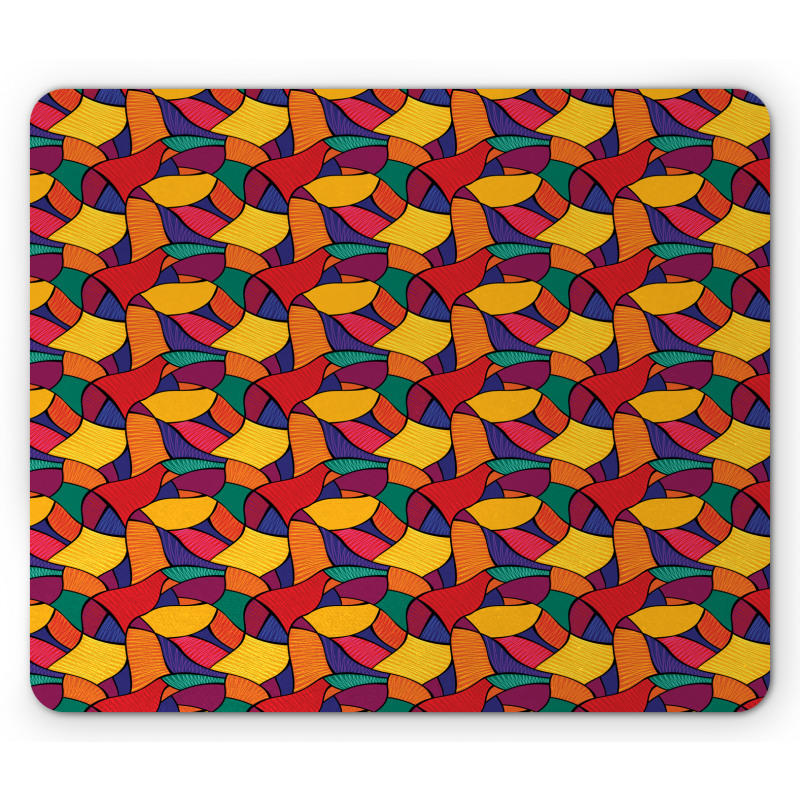 Vivid Mosaic and Waves Mouse Pad