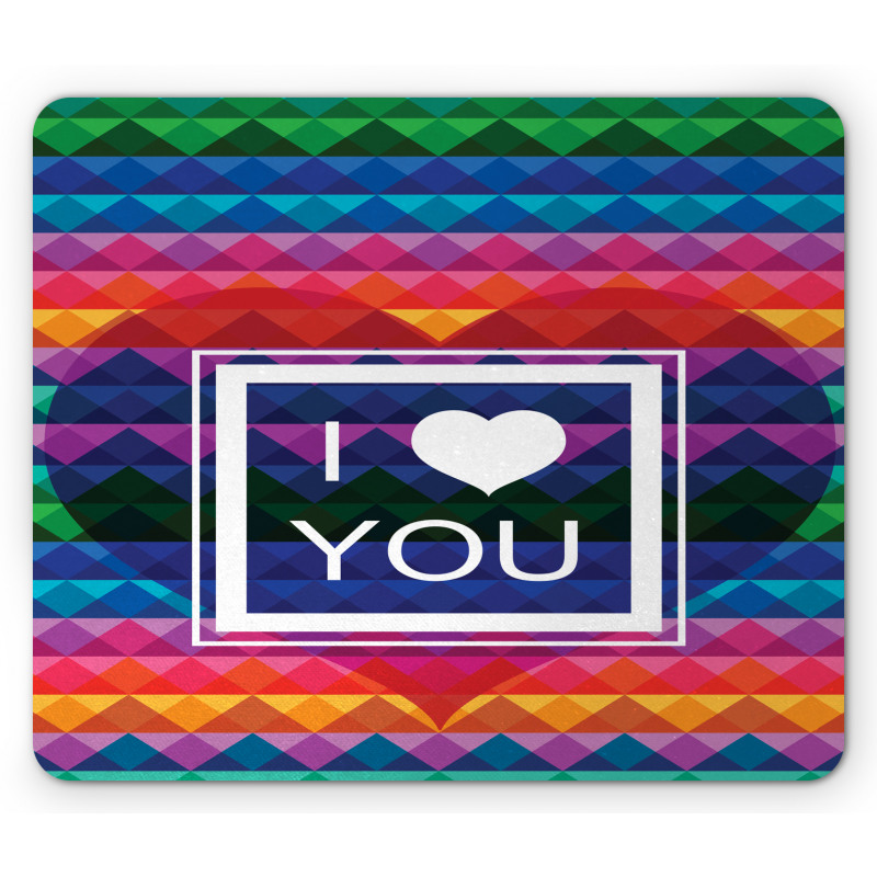 I Love You Frame Heart Mouse Pad