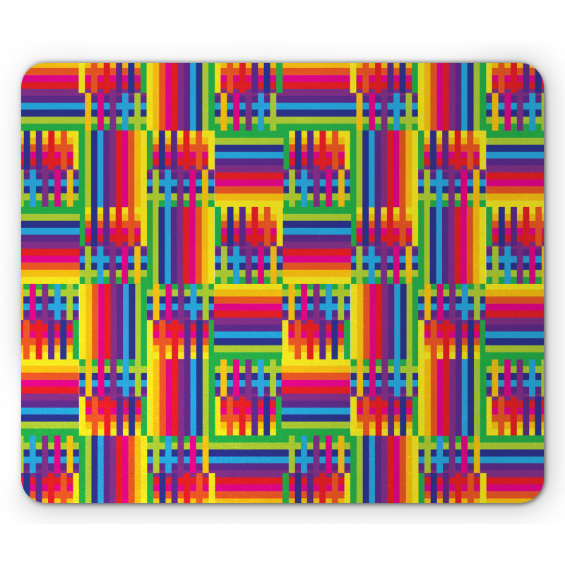 Striped Mosaic Mouse Pad