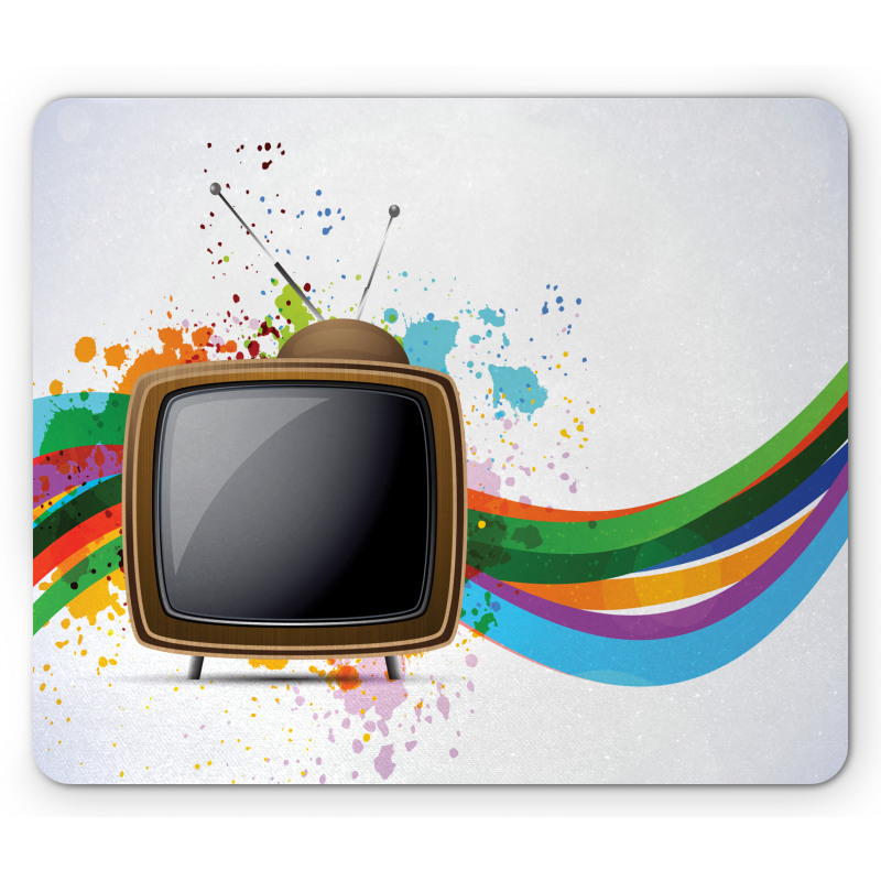 Old TV Color Splash Mouse Pad