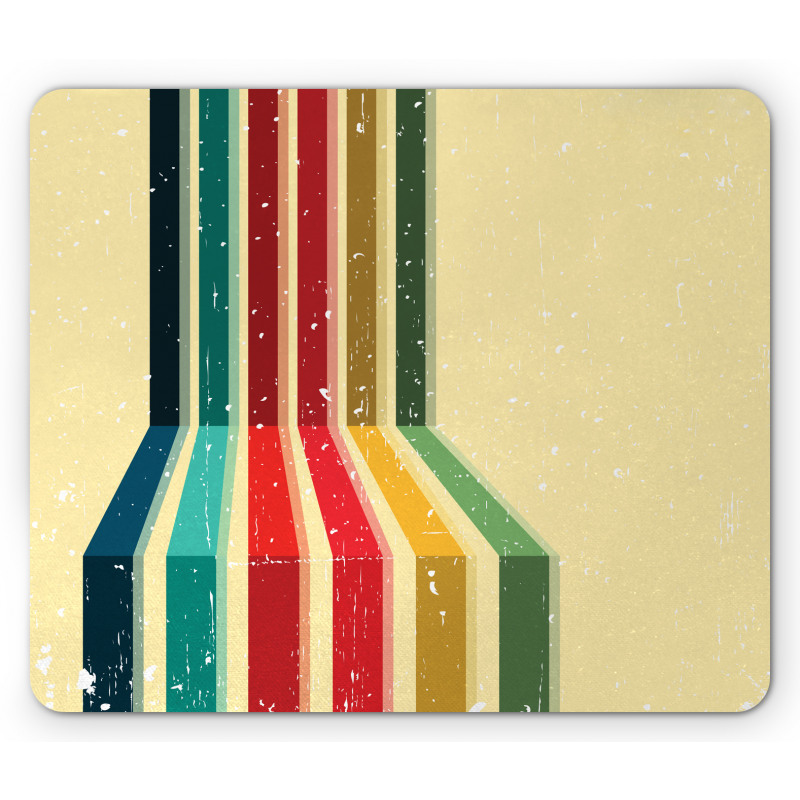 Vintage Colorful Strips Mouse Pad