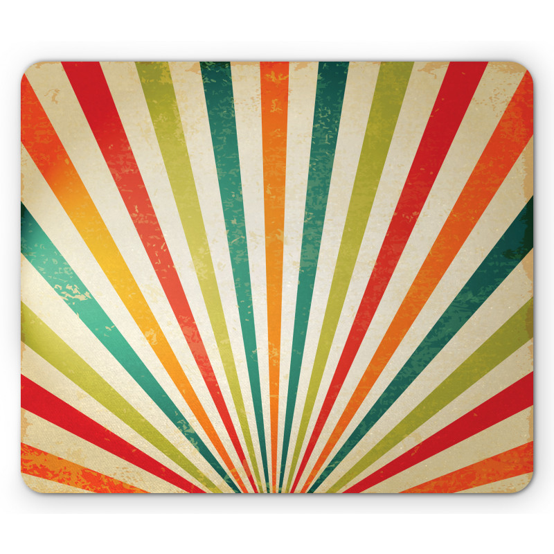 Retro Sun Rays Mouse Pad