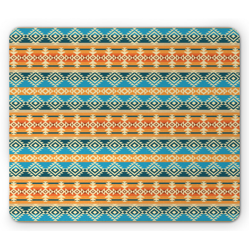 Folk Motifs Strips Mouse Pad