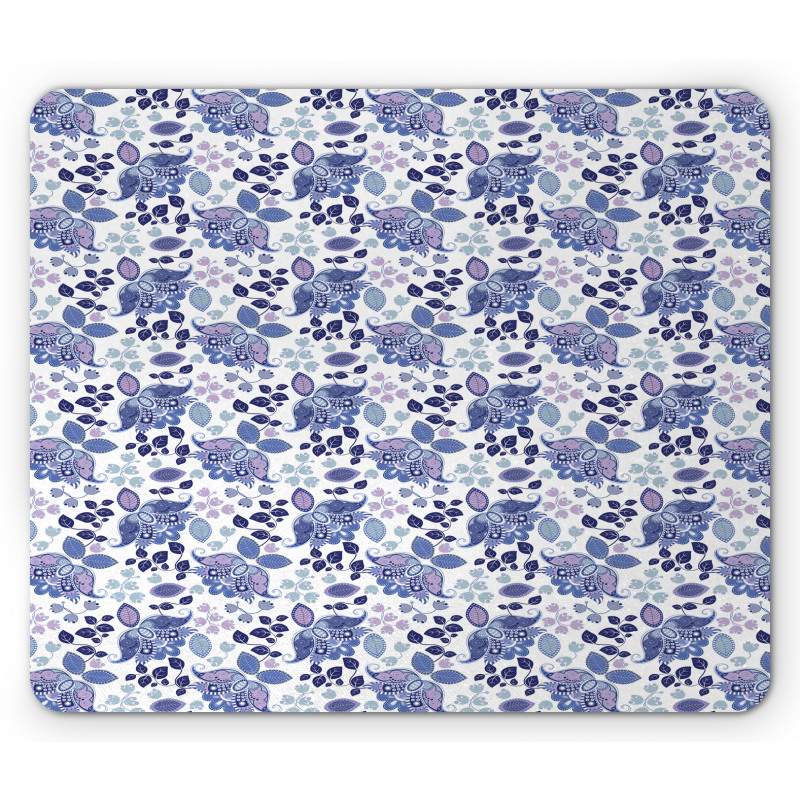 Boho Pastel Leaves Mouse Pad