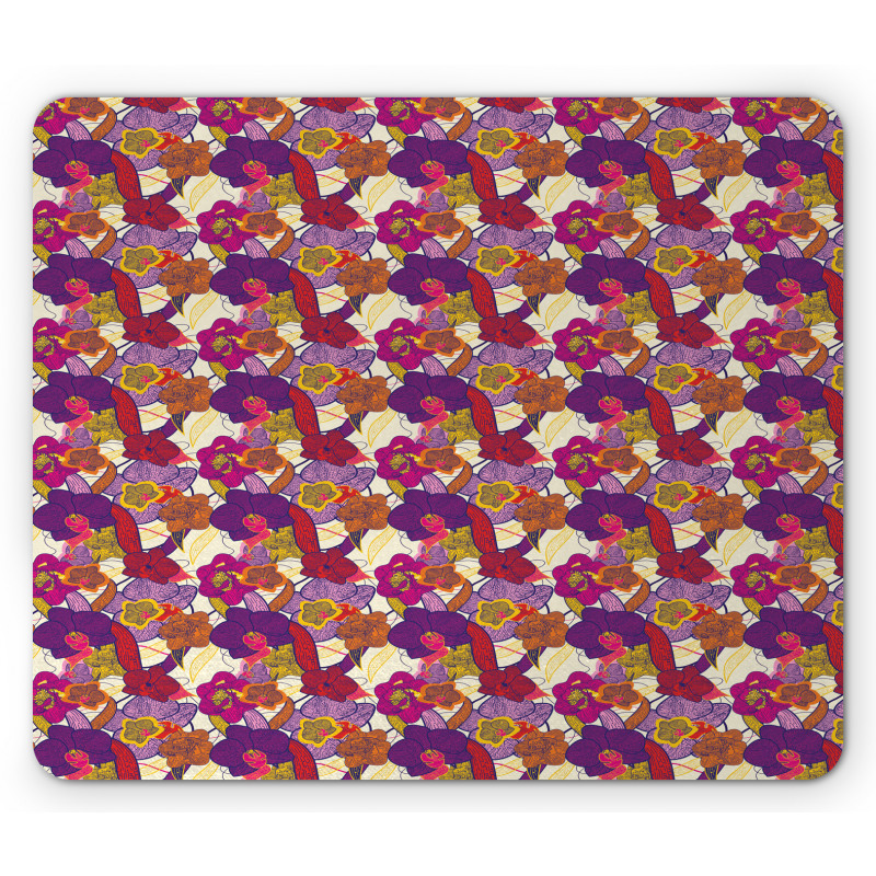 Vibrant Vintage Orchid Mouse Pad