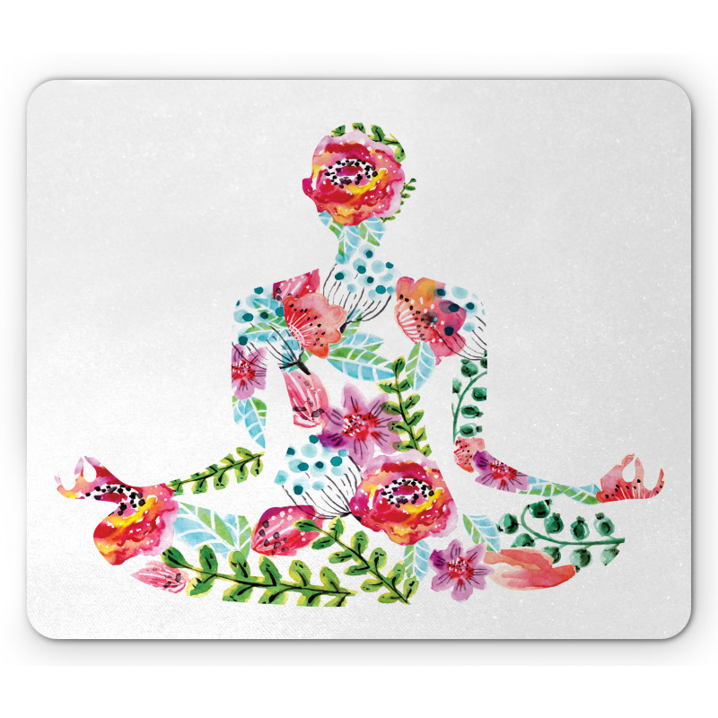 Silhouette with Flowers Mouse Pad