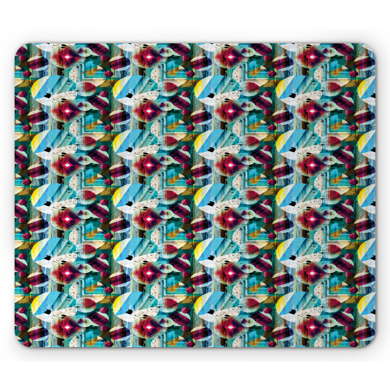 Grungy Geometric Art Mouse Pad