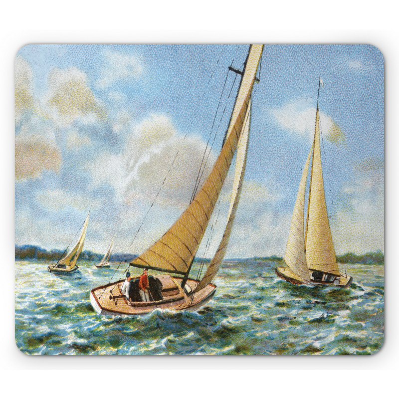 Sailing Wavy Sea Mouse Pad