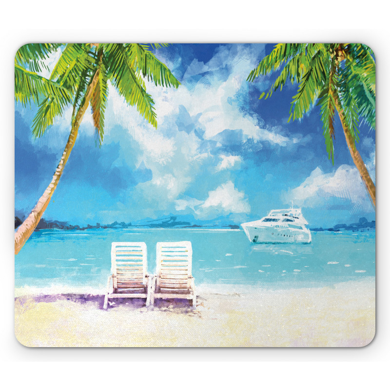 Exotic Beach Palms Mouse Pad