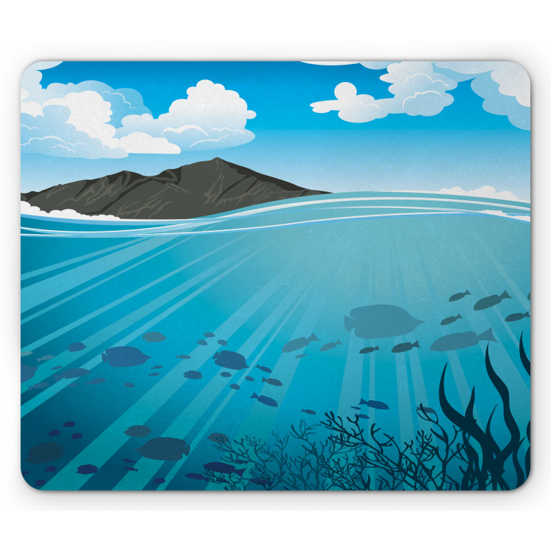 Fishes Sea Mountain Mouse Pad