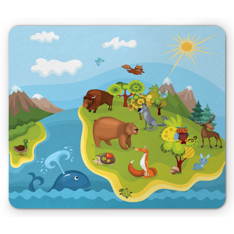 Happy Planet Mountains Mouse Pad