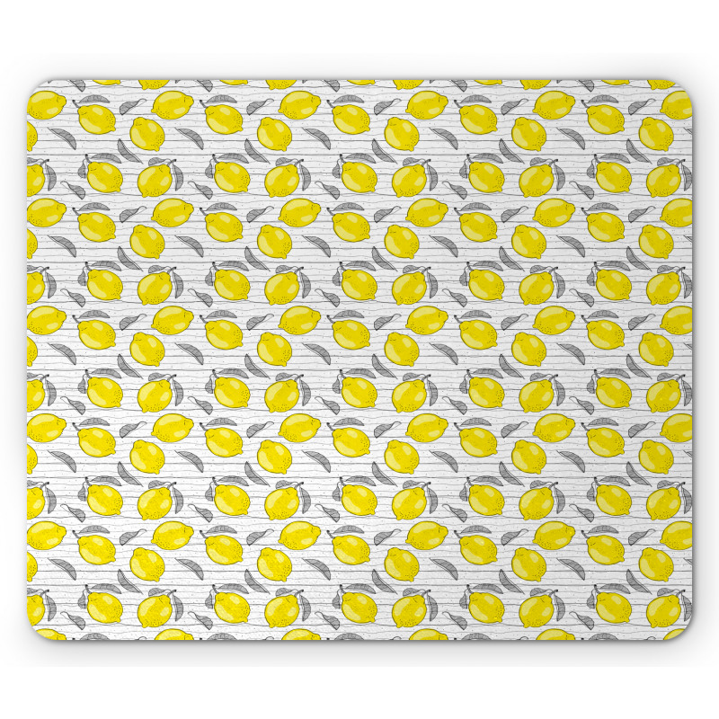 Sketched Lemon Pattern Mouse Pad