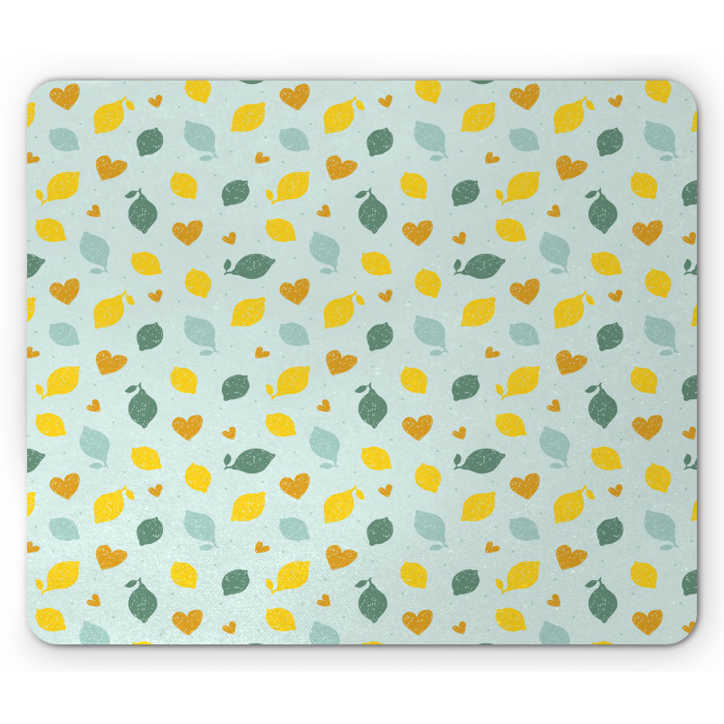 Scribbled Lemon Design Mouse Pad