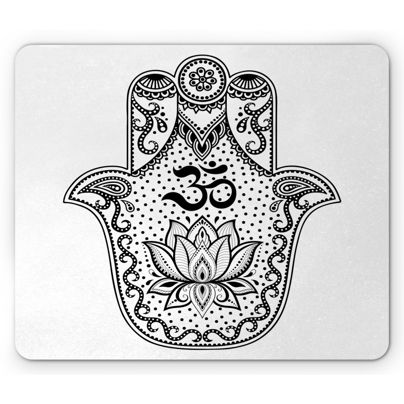 Oriental Curlicues Lotus Mouse Pad