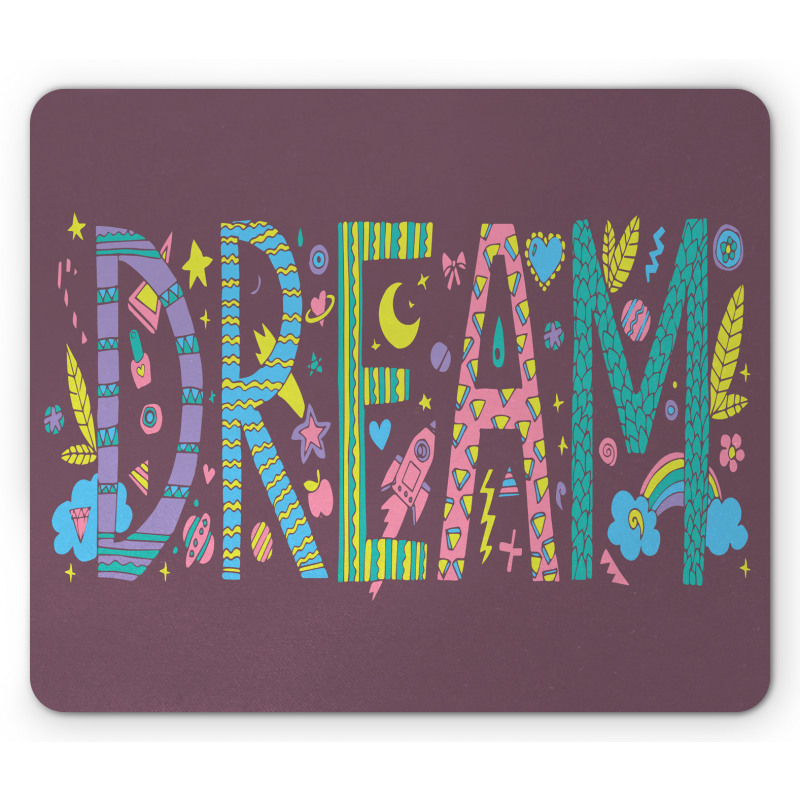 Doodle Art Dream Word Mouse Pad