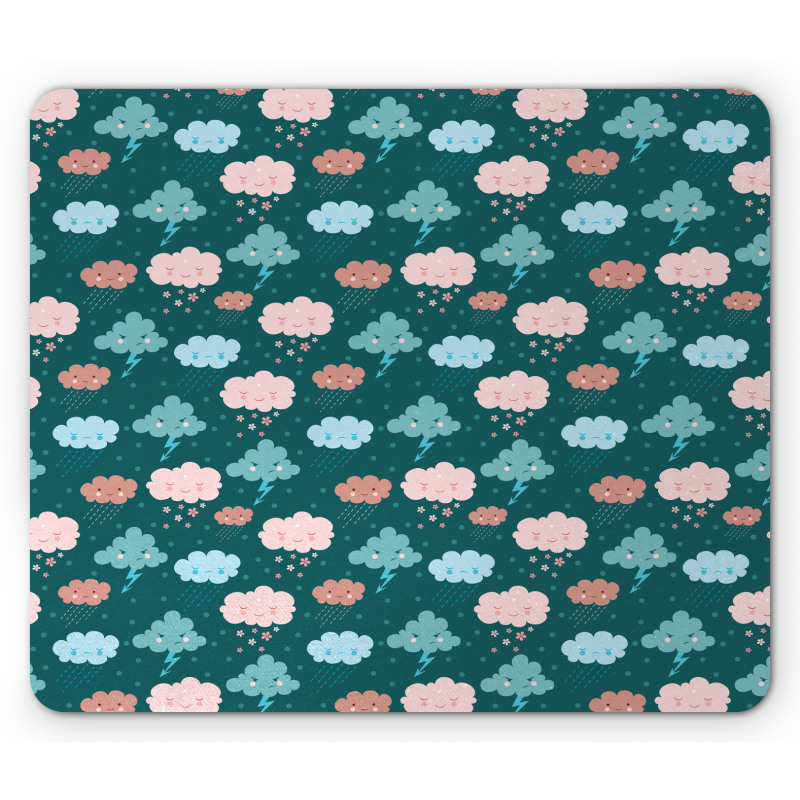 Happy Sad Angry Clouds Mouse Pad