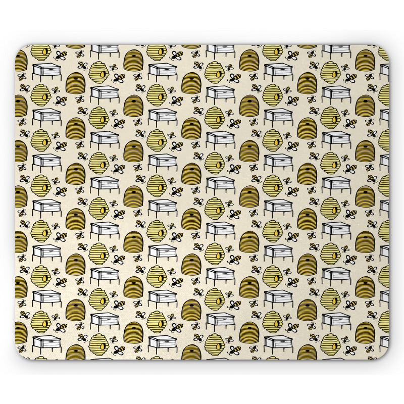 Caricature Bee Hives Rural Mouse Pad