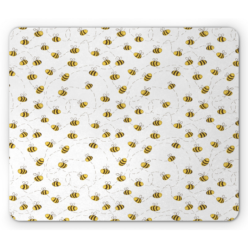 Simple Doodle Flying Bee Mouse Pad