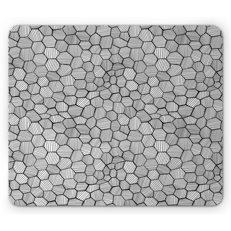 Sketch Hexagon Shapes Mouse Pad