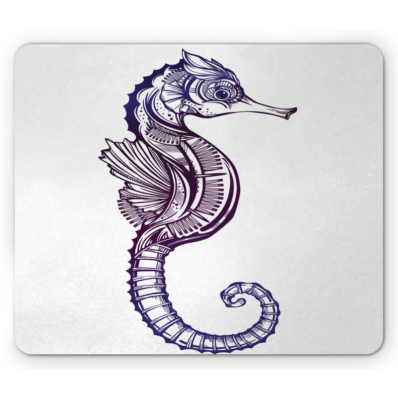 Boho Seahorse Tattoo Mouse Pad