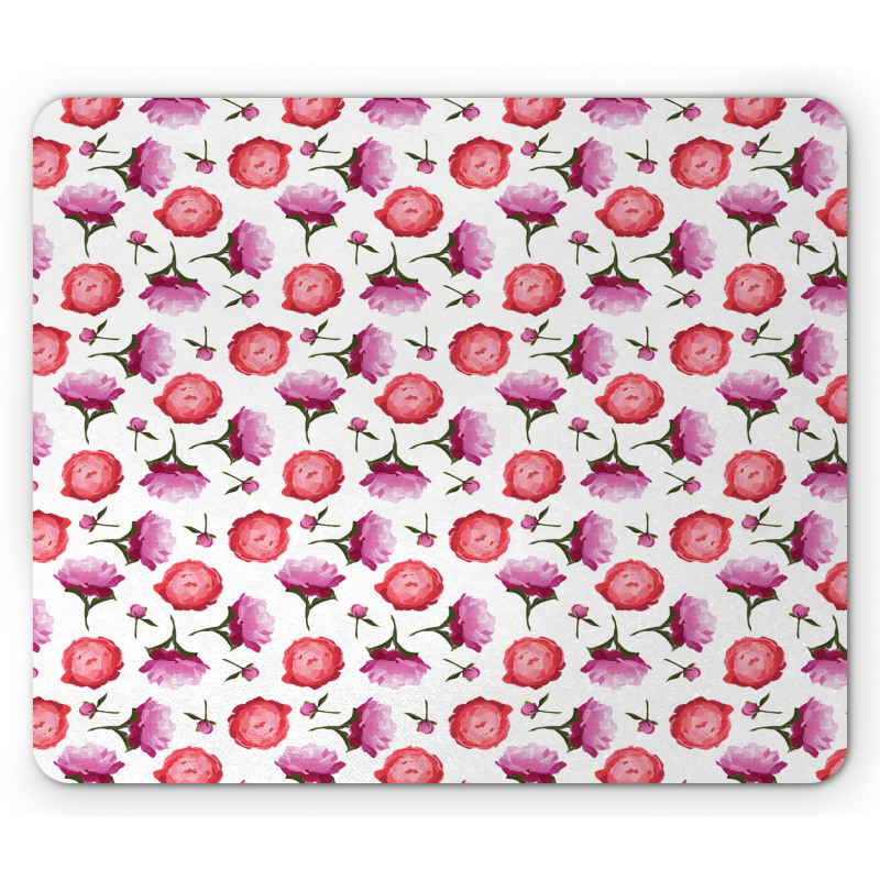 Pink and Violet Peonies Mouse Pad