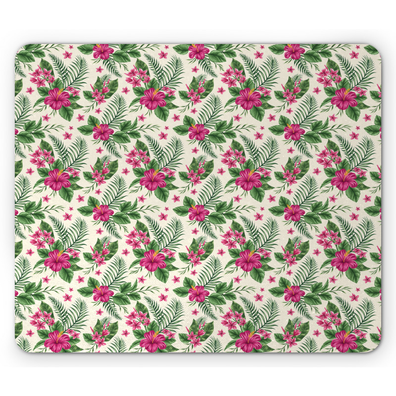 Plumeria and Hibiscus Mouse Pad